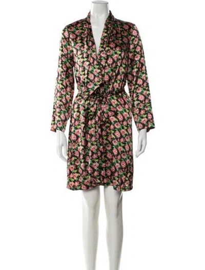 Pre-owned Stella Mccartney Silk Floral Print Robe In Multi