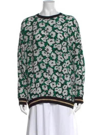 Pre-owned Stella Mccartney Silk Floral Print Sweatshirt In Green
