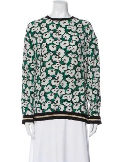 Pre-owned Stella Mccartney Silk Floral Print Top In Green