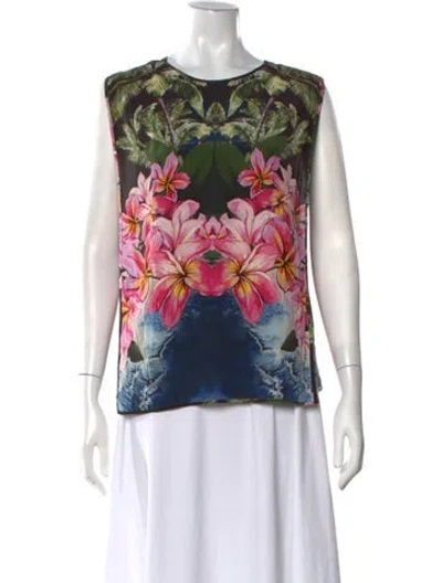 Pre-owned Stella Mccartney Silk Floral Print Top In Multi