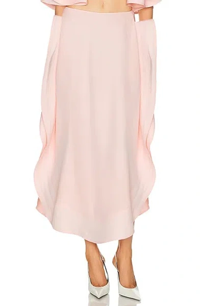 Stella Mccartney Silk Frill Detail Maxi Skirt In Pink