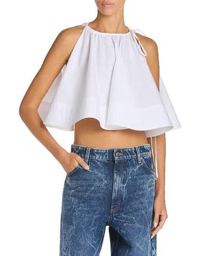 Stella Mccartney Silk Frill Top In White
