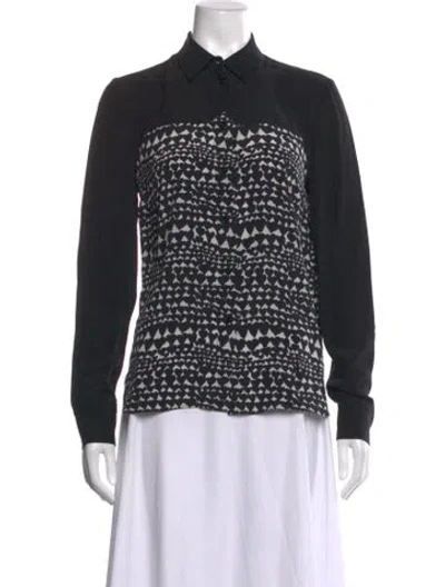 Pre-owned Stella Mccartney Silk Graphic Print Button-up Top In Black/grey