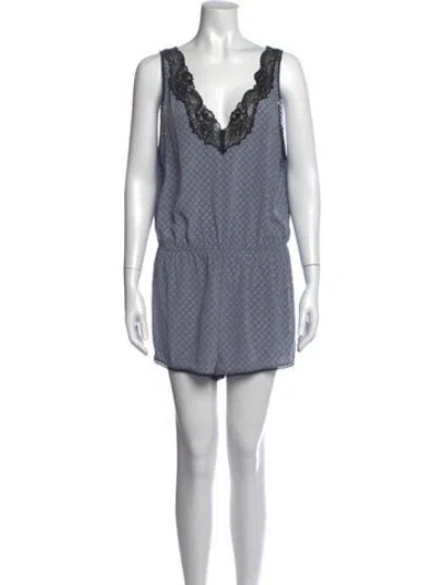 Pre-owned Stella Mccartney Silk Graphic Print Crop Top In Blue