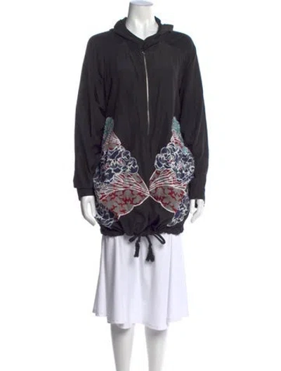 Pre-owned Stella Mccartney Silk Graphic Print Hoodie In Black