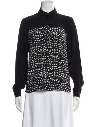 Pre-owned Stella Mccartney Silk Graphic Print Top In Black