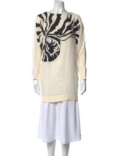 Pre-owned Stella Mccartney Silk Graphic Print Top In Neutral