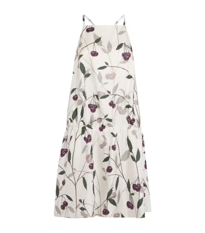 Stella Mccartney Silk High Summer Cherry Mini Dress In White