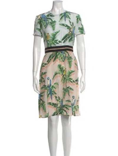 Pre-owned Stella Mccartney Silk Knee-length Dress In Blue