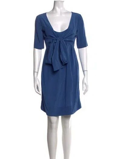 Pre-owned Stella Mccartney Silk Knee-length Dress In Blue