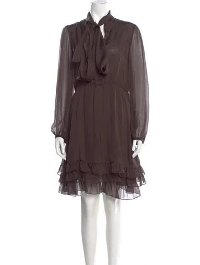 Pre-owned Stella Mccartney Silk Knee-length Dress In Brown