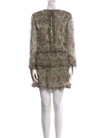 Pre-owned Stella Mccartney Silk Knee-length Dress In Green