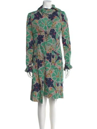 Pre-owned Stella Mccartney Silk Knee-length Dress In Green