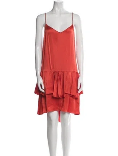 Pre-owned Stella Mccartney Silk Knee-length Dress In Orange