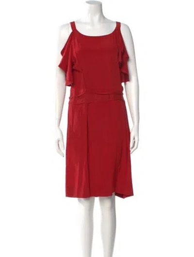 Pre-owned Stella Mccartney Silk Knee-length Dress In Red