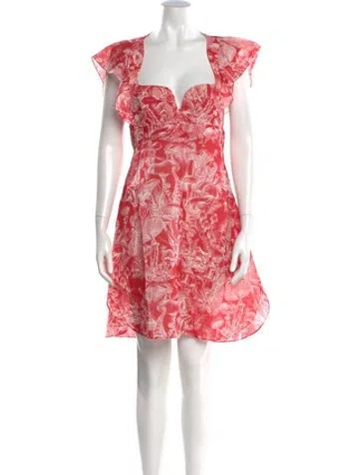 Pre-owned Stella Mccartney Silk Knee-length Dress In Red