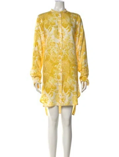 Pre-owned Stella Mccartney Silk Knee-length Dress In Yellow