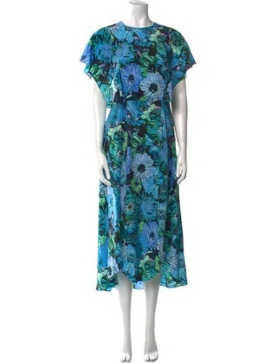 Pre-owned Stella Mccartney Silk Long Dress In Blue