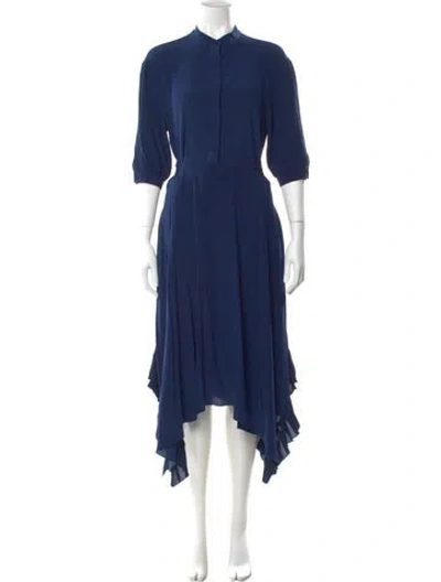 Pre-owned Stella Mccartney Silk Long Dress In Blue