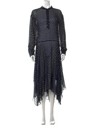 Pre-owned Stella Mccartney Silk Long Dress In Blue