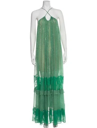 Pre-owned Stella Mccartney Silk Long Dress In Green