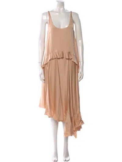 Pre-owned Stella Mccartney Silk Long Dress In Neutral