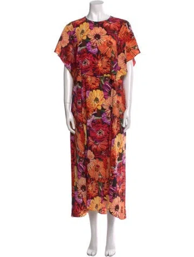 Pre-owned Stella Mccartney Silk Long Dress In Orange