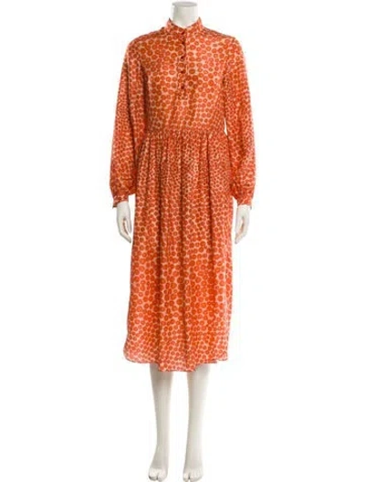 Pre-owned Stella Mccartney Silk Long Dress In Orange
