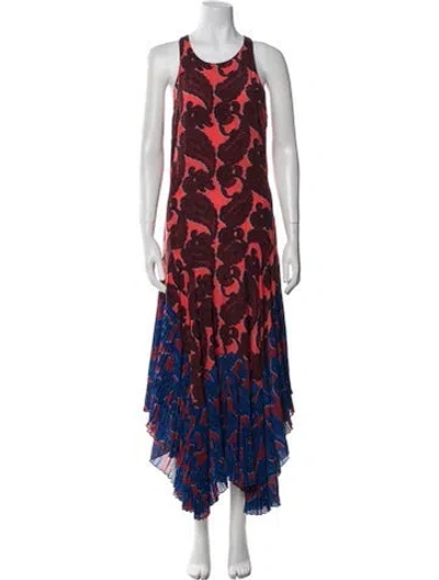 Pre-owned Stella Mccartney Silk Long Dress In Red