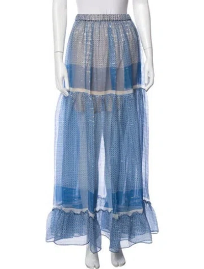 Pre-owned Stella Mccartney Silk Long Skirt In Blue