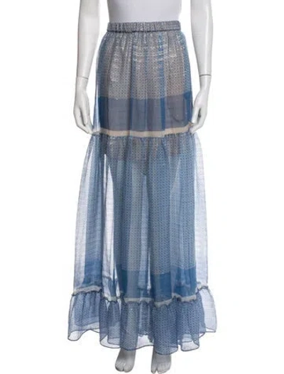 Pre-owned Stella Mccartney Silk Long Skirt In Blue