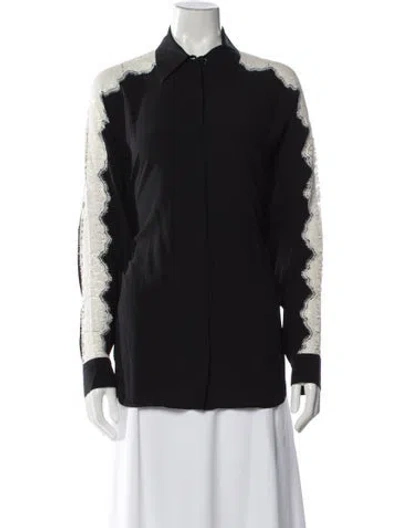 Pre-owned Stella Mccartney Silk Long Sleeve Blouse In Black