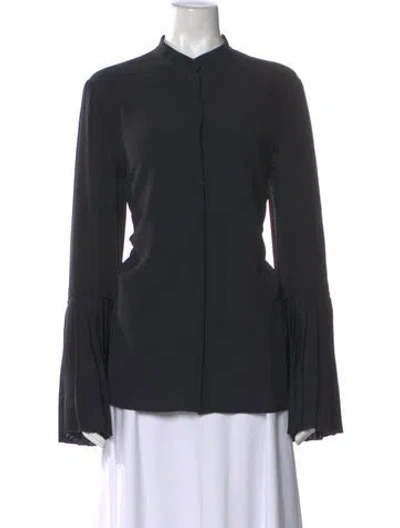 Pre-owned Stella Mccartney Silk Long Sleeve Blouse In Black