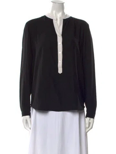 Pre-owned Stella Mccartney Silk Long Sleeve Blouse In Black