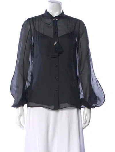 Pre-owned Stella Mccartney Silk Long Sleeve Blouse In Black