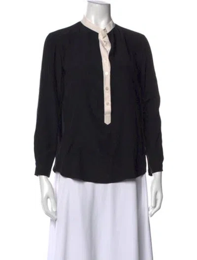 Pre-owned Stella Mccartney Silk Long Sleeve Blouse In Black