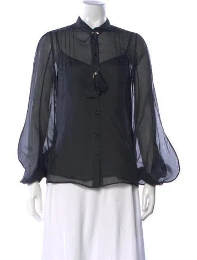 Pre-owned Stella Mccartney Silk Long Sleeve Blouse In Black