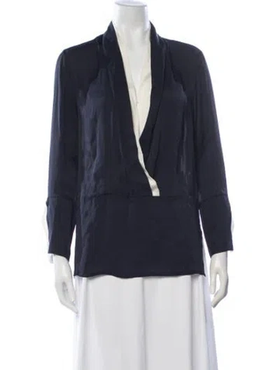 Pre-owned Stella Mccartney Silk Long Sleeve Blouse In Blue