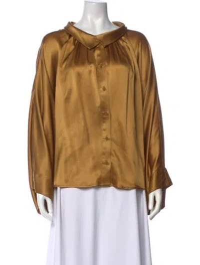 Pre-owned Stella Mccartney Silk Long Sleeve Blouse In Brown