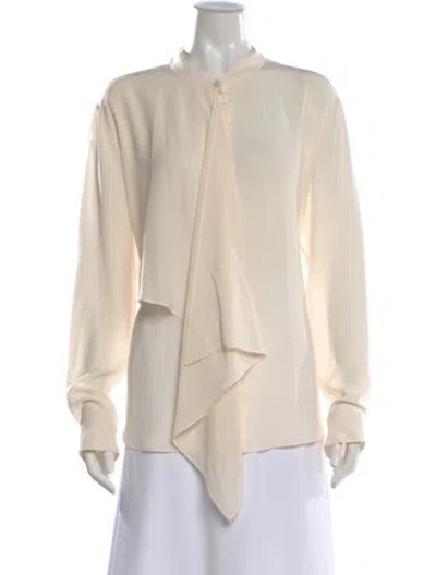 Pre-owned Stella Mccartney Silk Long Sleeve Blouse In Neutral