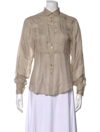 Pre-owned Stella Mccartney Silk Long Sleeve Blouse In Neutral