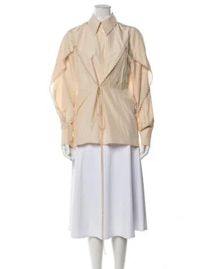 Pre-owned Stella Mccartney Silk Long Sleeve Blouse In Neutrals