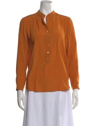 Pre-owned Stella Mccartney Silk Long Sleeve Blouse In Orange