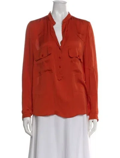 Pre-owned Stella Mccartney Silk Long Sleeve Blouse In Orange