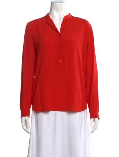 Pre-owned Stella Mccartney Silk Long Sleeve Blouse In Orange