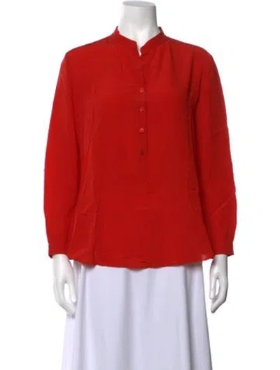 Pre-owned Stella Mccartney Silk Long Sleeve Blouse In Orange