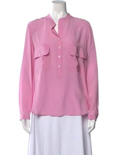 Pre-owned Stella Mccartney Silk Long Sleeve Blouse In Pink