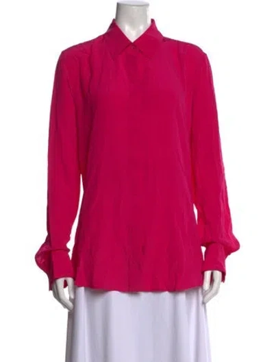 Pre-owned Stella Mccartney Silk Long Sleeve Blouse In Pink