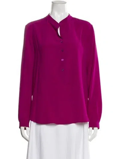 Pre-owned Stella Mccartney Silk Long Sleeve Blouse In Purple