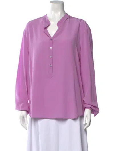 Pre-owned Stella Mccartney Silk Long Sleeve Blouse In Purple